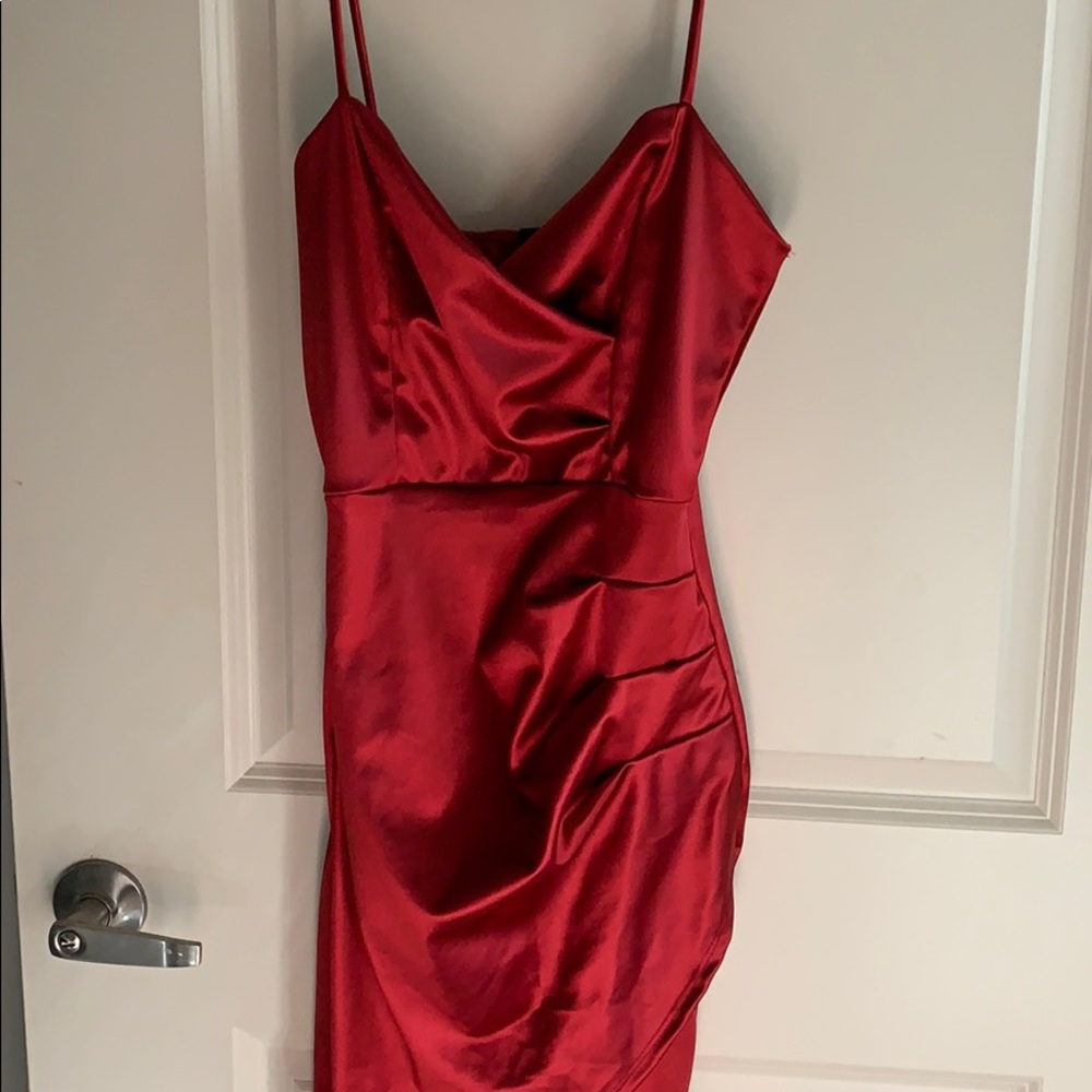 Red cocktail mini dress